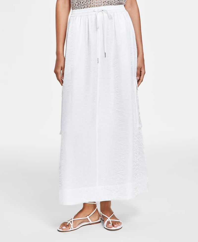 Bar Iii Women's Metallic Cargo Maxi Skirt, Created for Macy's