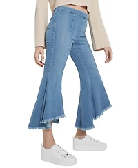 Guess Women'S Sofia 1981 Fringe-Trim Flare Jeans
