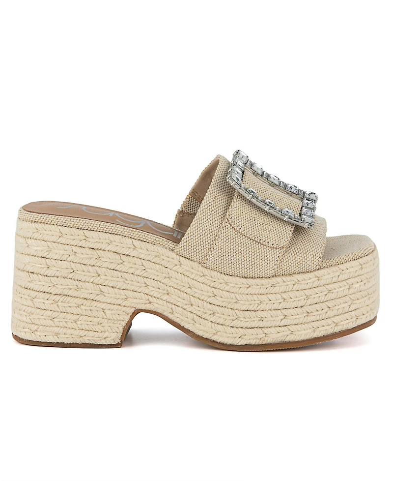 Sugar Women's Remote Embellished Buckle Espadrille Sandals