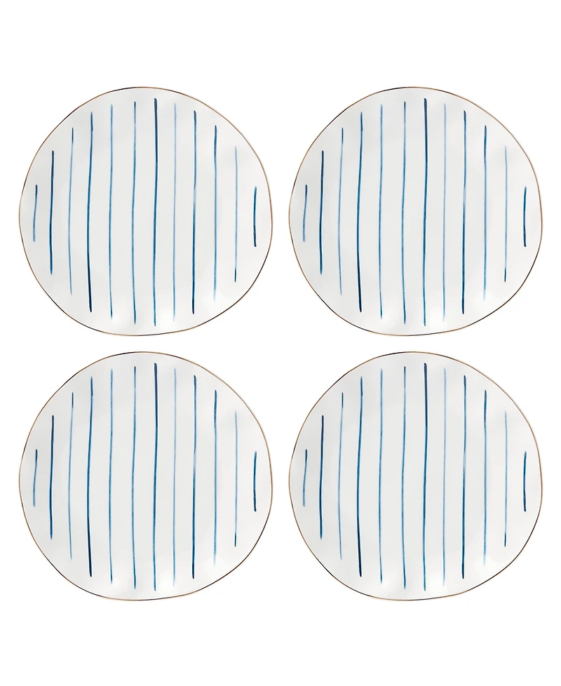 Lenox Blue Bay Stripes Dinner Plates, Set of 4