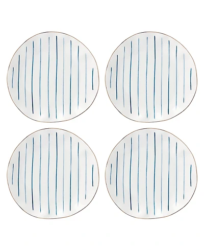 Lenox Blue Bay Stripes Dinner Plates, Set of 4
