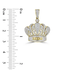 Men's Diamond Pave King & Crown Pendant (3/4 ct. t.w.) in 10k Gold