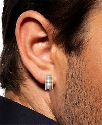 Men's Diamond Pave Small Huggie Hoop Earrings (1/2 ct. t.w.) in 10k Gold, 0.62"