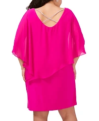 Msk Plus Size Embellished Chiffon-Overlay Dress