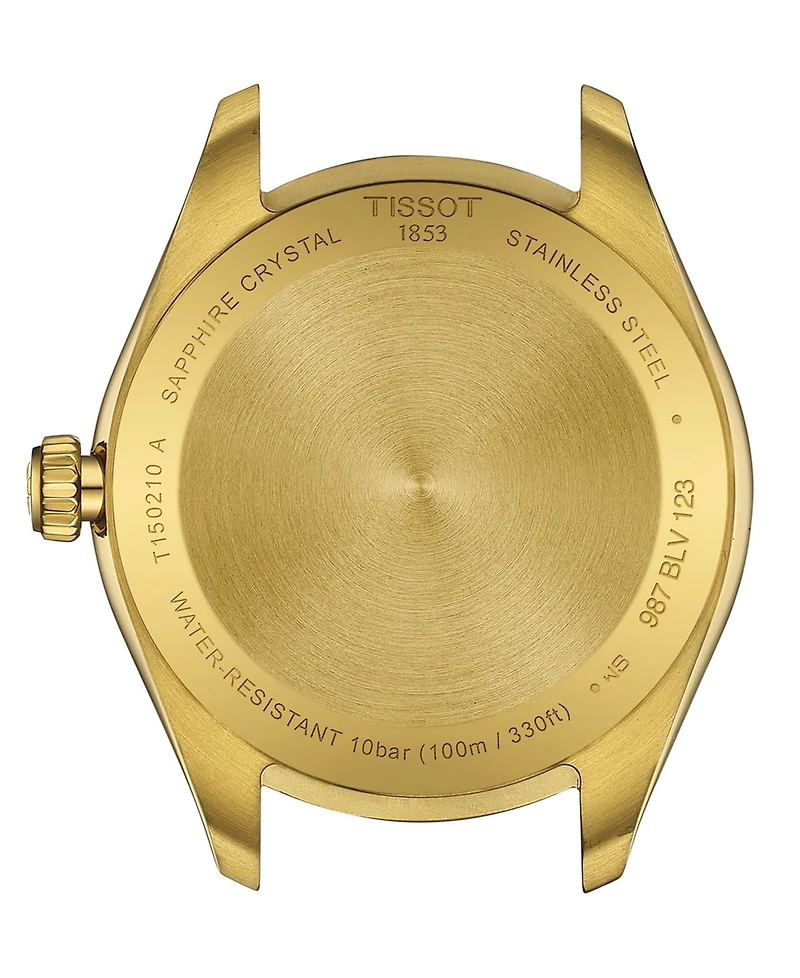 Tissot Unisex Swiss Pr 100 Gold Pvd Bracelet Watch 34mm