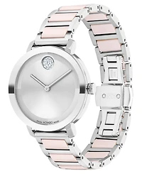 Movado Women's Swiss Bold Evolution 2.0 Blush Ceramic & Stainless Steel Bracelet Watch 34mm