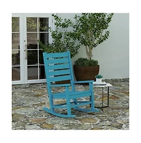 Fielder Contemporary Rocking Chair, All-Weather Hdpe Indoor/Outdoor Rocker