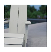 Piedmont Adirondack Modern Slatted Back Patio Chair With Accompanying Foot Ottoman