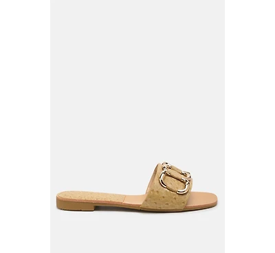 Madeleine Metal Rings Flat Slides