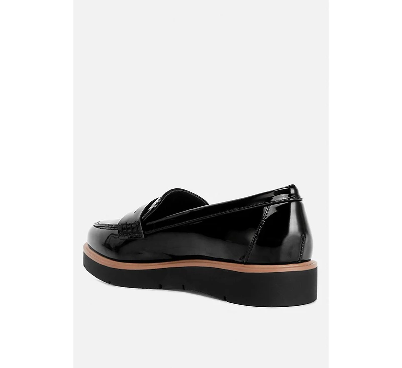 sinclair patent faux leather heeled loafers