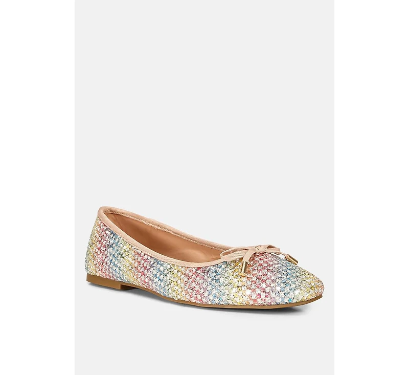 harriet glitter faux leather flat ballerinas