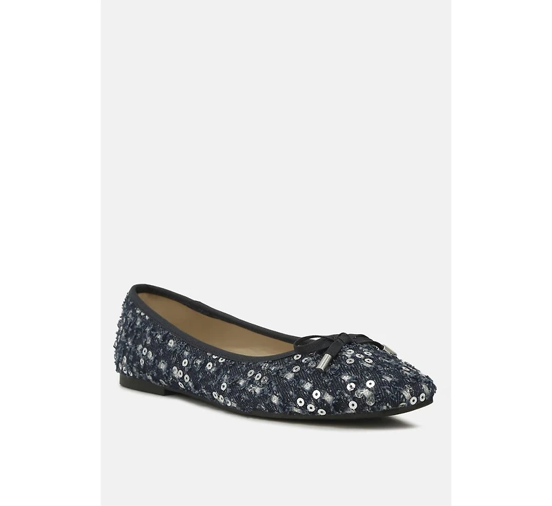 florent sequin flat bow ballerinas