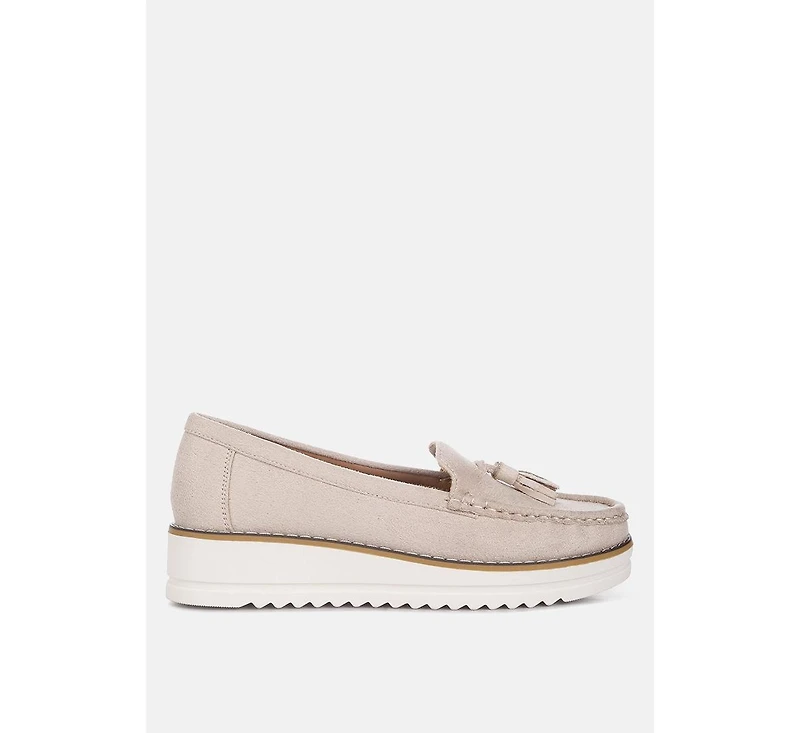 daiki platform lug sole tassel loafers