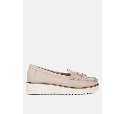 daiki platform lug sole tassel loafers