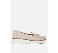 daiki platform lug sole tassel loafers
