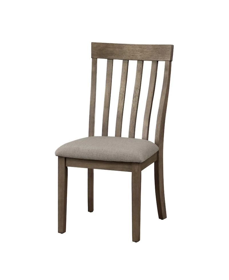 Wire Brushed Brown Side Chairs Set