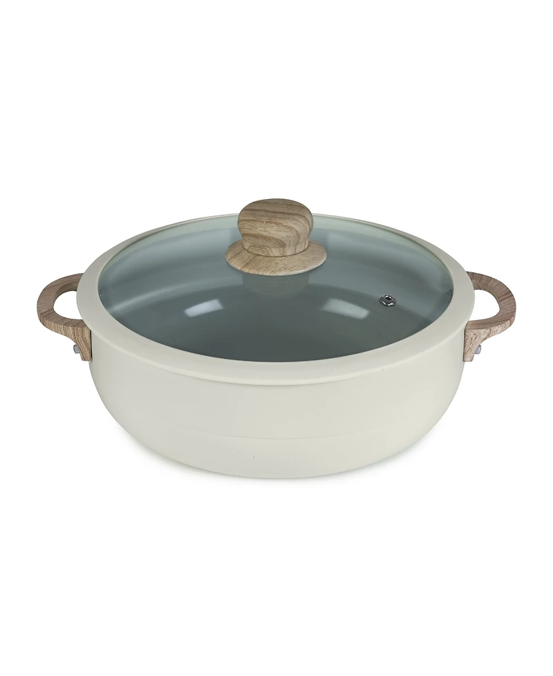 Sedona Kitchen Aluminum Qt Caldero with Silicone Rim Glass Lid and Handle Holder