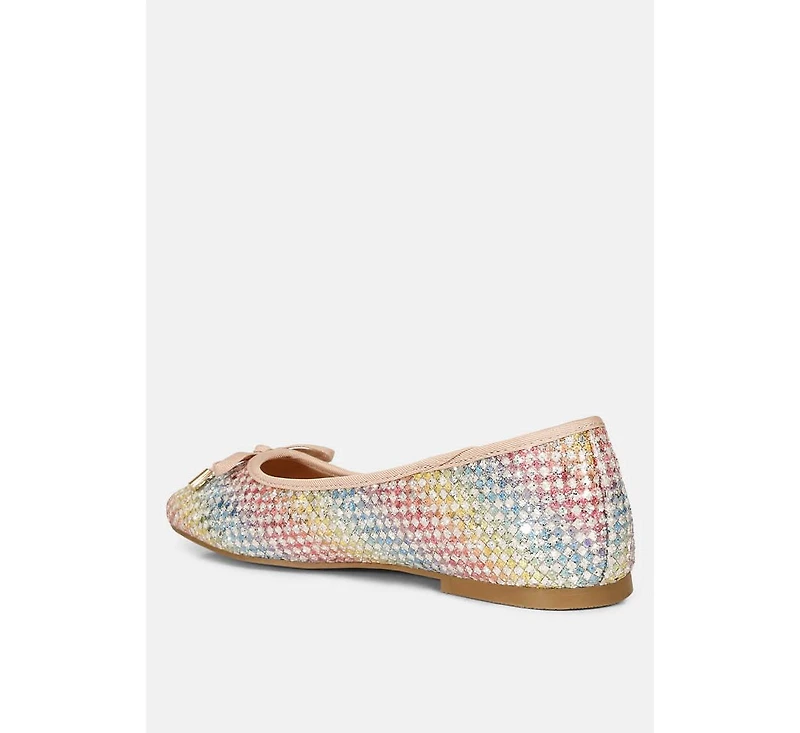 harriet glitter faux leather flat ballerinas