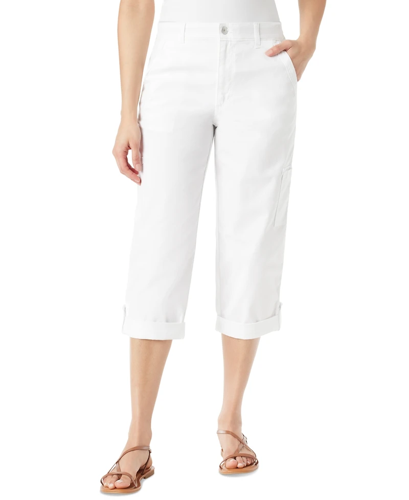 Gloria Vanderbilt Women's Adjustable-Hem Cargo Capri Pants