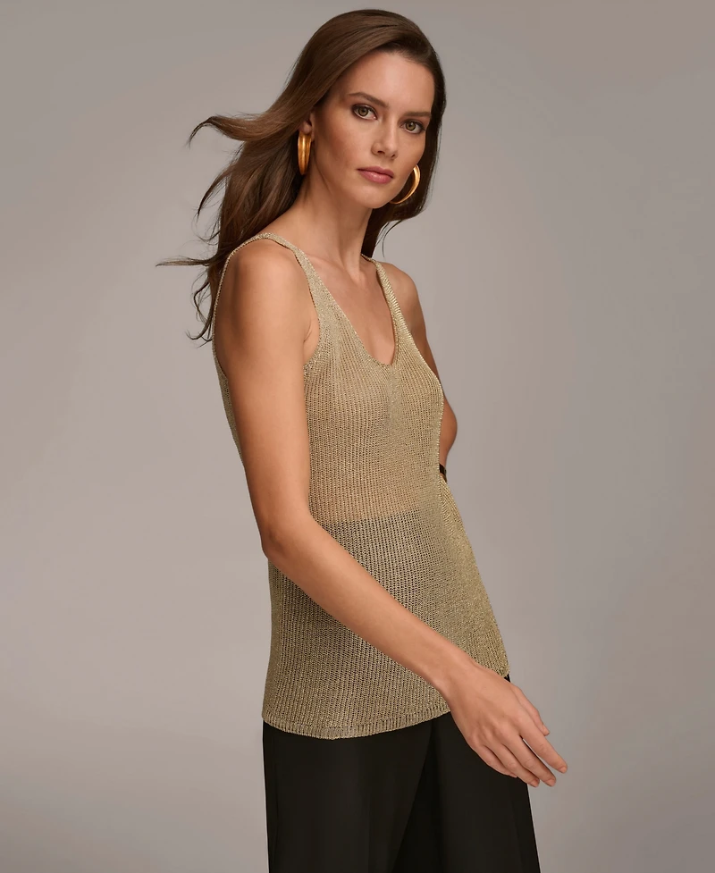 Donna Karan Women's Metallic-Knit Tank Top