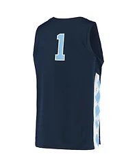 Men's and Women's Jordan #1 Navy North Carolina Tar Heels Replica Basketball Jersey
