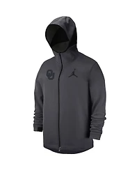 Men's Jordan Brand Anthracite Oklahoma Sooners Tonal Showtime Full-Zip Hoodie