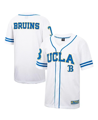 Men's Colosseum White Ucla Bruins Free Spirited Mesh Button-Up Baseball Jersey