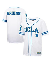 Men's Colosseum White Ucla Bruins Free Spirited Mesh Button-Up Baseball Jersey