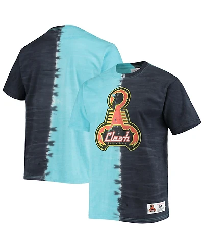 Men's Mitchell & Ness Blue Distressed San Jose Clash Vertical Tie-Dye Top