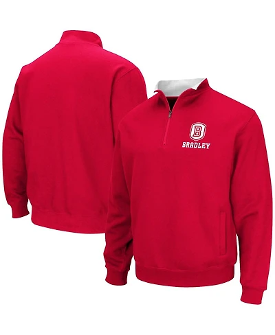 Men's Colosseum Red Bradley Braves Tortugas Quarter-Zip Sweatshirt