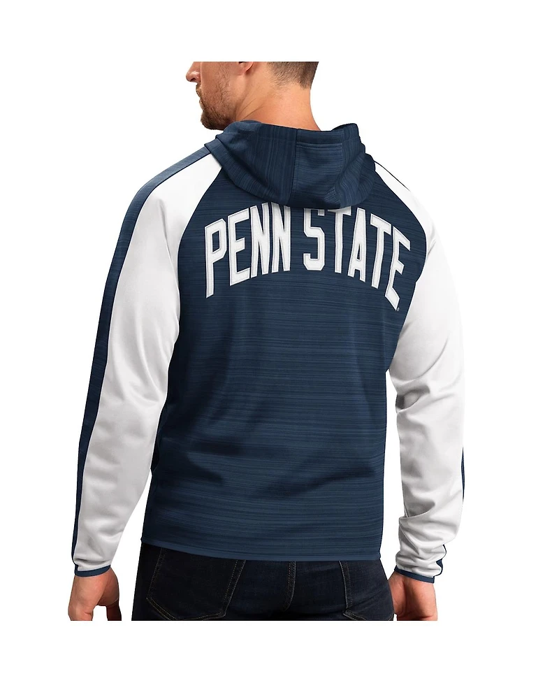 Men's G-iii Sports by Carl Banks Navy Penn State Nittany Lions Neutral Zone Raglan Full-Zip Track Jacket Hoodie