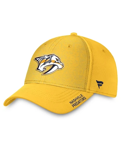 Men's Fanatics Gold Nashville Predators Authentic Pro Rink Flex Hat