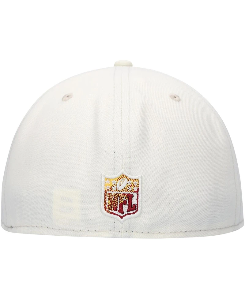 Men's New Era Cream Washington Commanders Chrome Color Dim 59FIFTY Fitted Hat