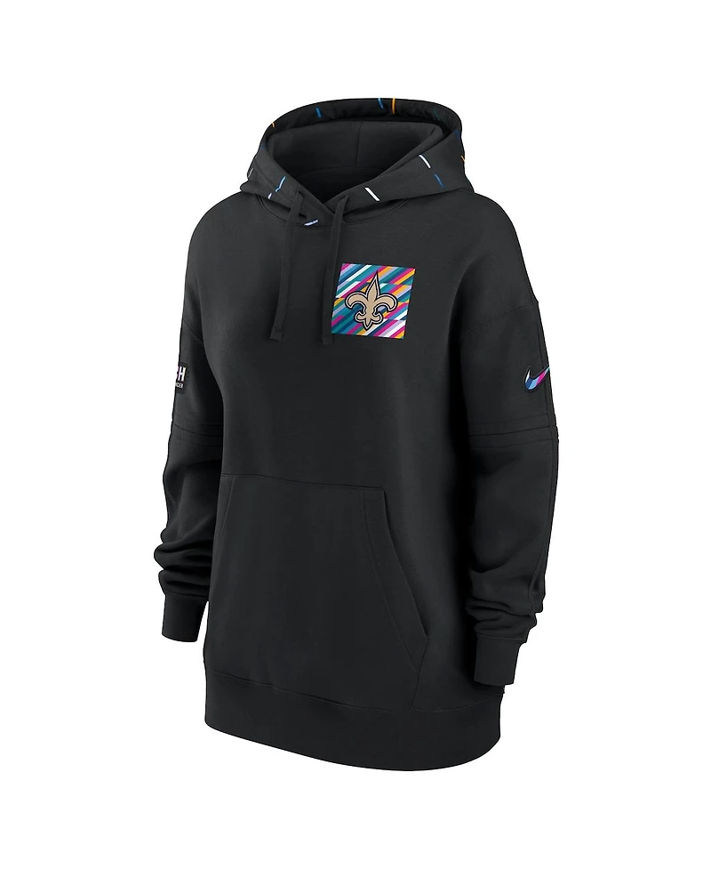 Women's Nike Black New Orleans Saints 2023 Nfl Crucial Catch Club Pullover Hoodie