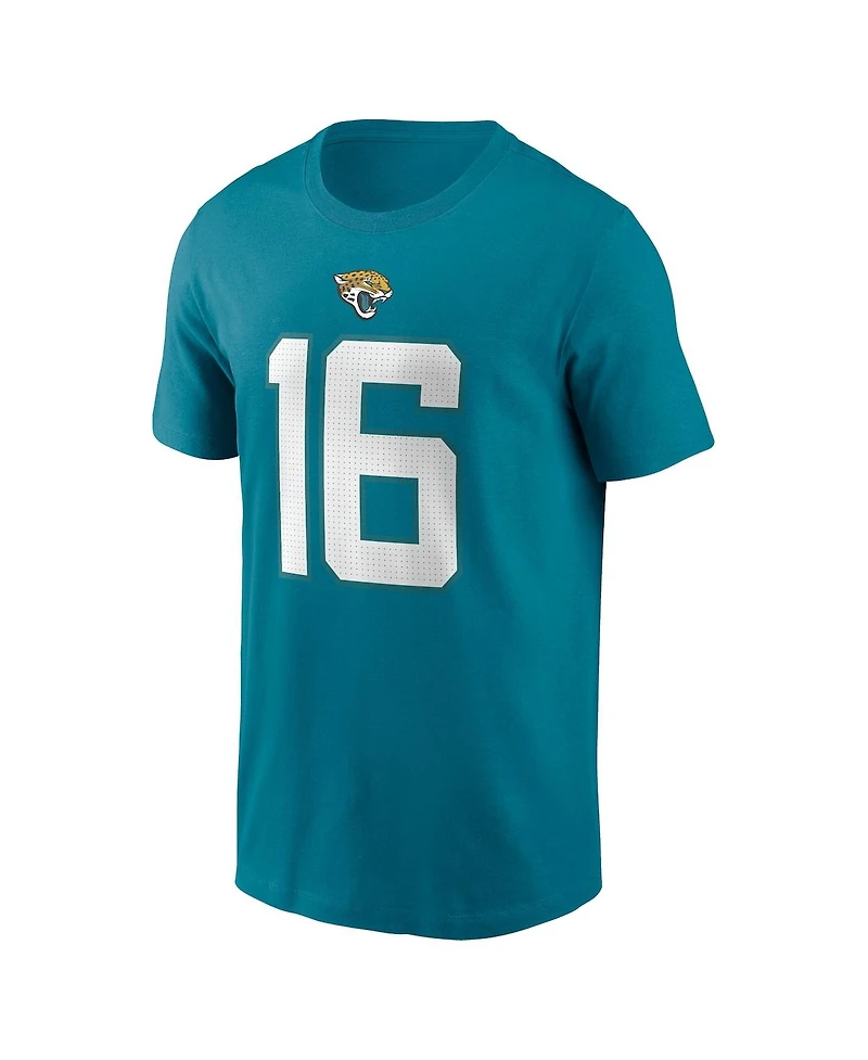 Men's Nike Trevor Lawrence Teal Jacksonville Jaguars Player Name and Number T-shirt