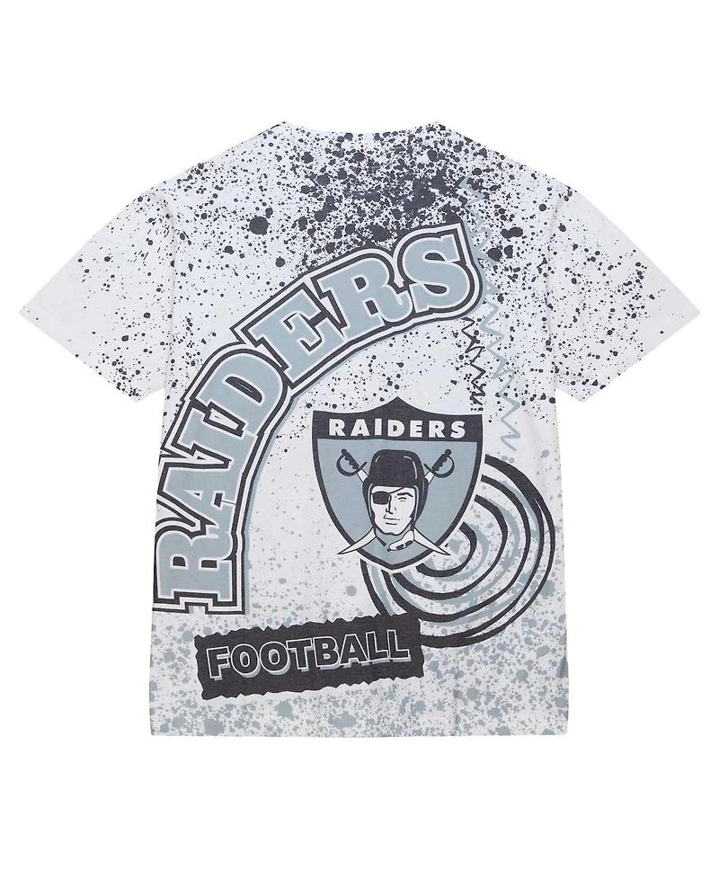 Men's Mitchell & Ness White Las Vegas Raiders Team Burst Sublimated T-shirt