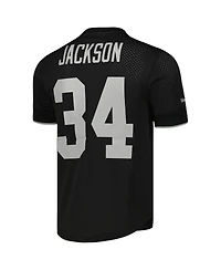 Men's Mitchell & Ness Bo Jackson Black Los Angeles Raiders Gridiron Classics Retired Player Name and Number Mesh Top