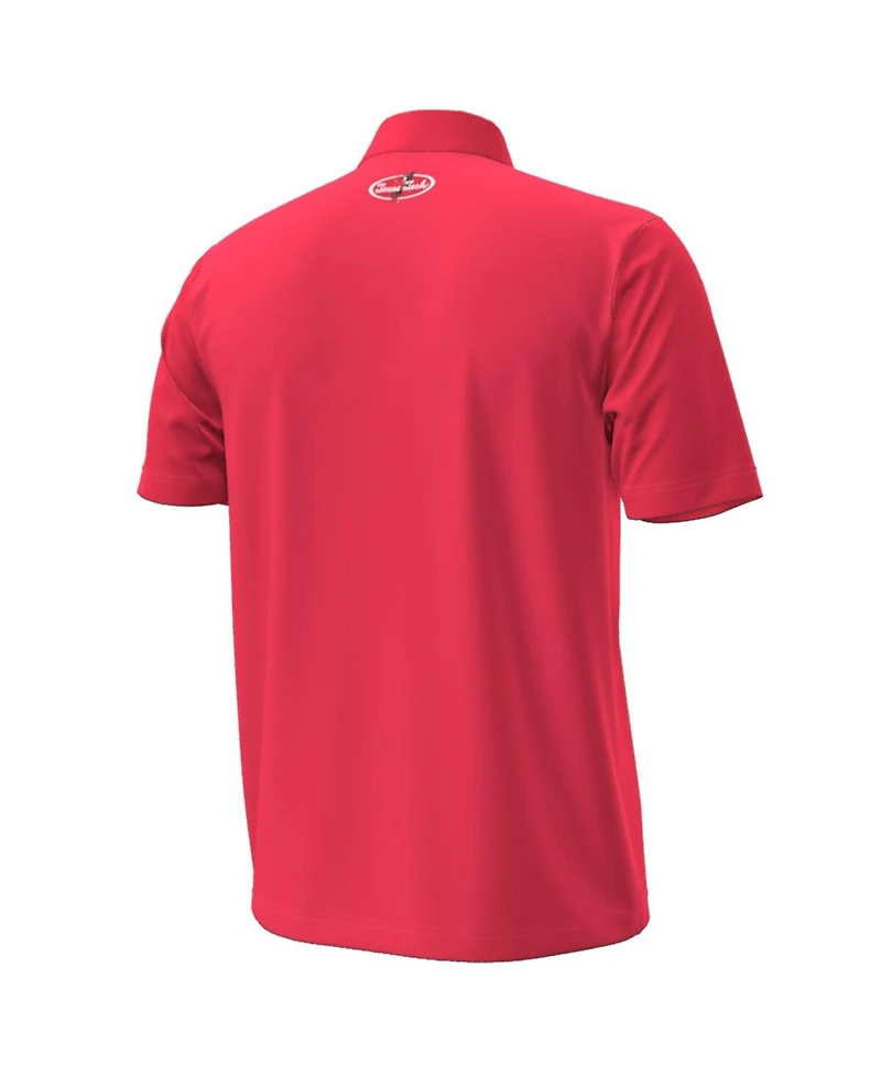Men's Under Armour Red Texas Tech Raiders Throwback Cursive Polo Shirt