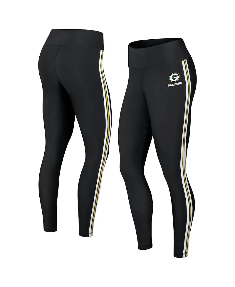 Women's Wear by Erin Andrews Black Green Bay Packers Color Block Leggings