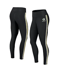 Women's Wear by Erin Andrews Black Green Bay Packers Color Block Leggings