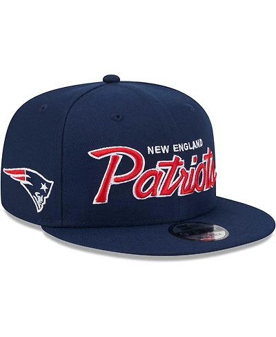 Men's New Era Navy New England Patriots Main Script 9FIFTY Snapback Hat