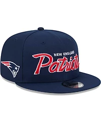 Men's New Era Navy New England Patriots Main Script 9FIFTY Snapback Hat