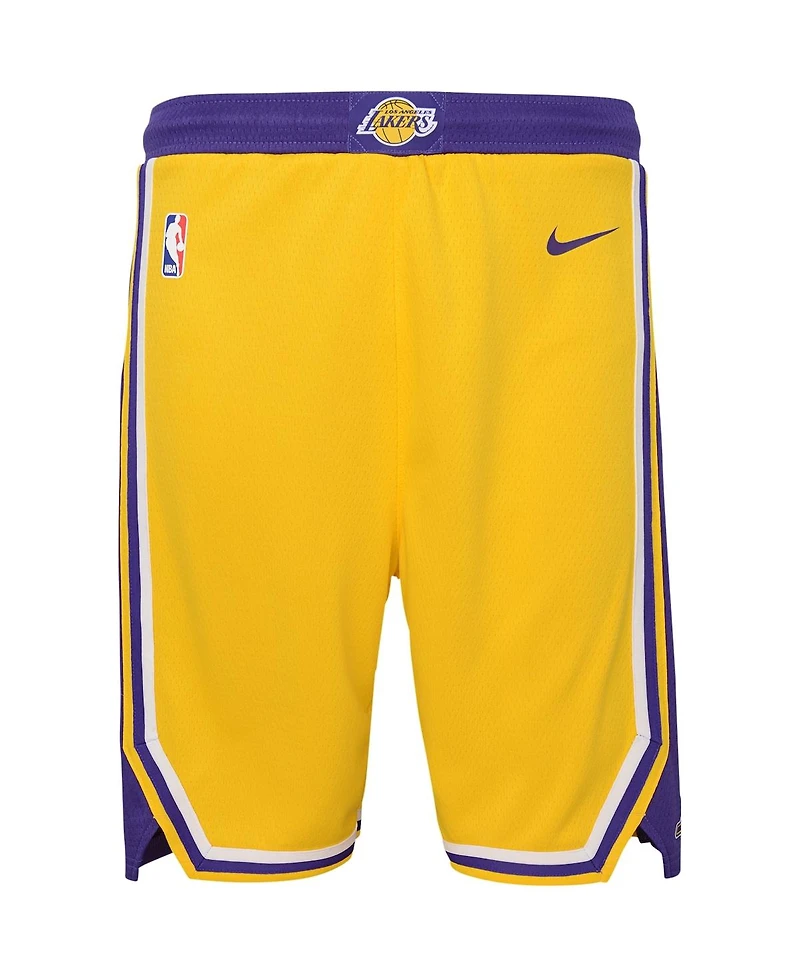 Big Boys Nike Gold Los Angeles Lakers Icon Edition Mesh Performance Swingman Shorts