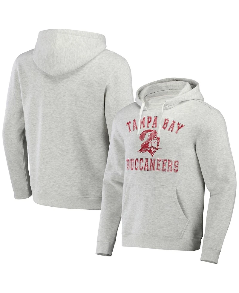 Men's Nfl x Darius Rucker Collection by Fanatics Heather Gray Distressed Tampa Bay Buccaneers Coaches Pullover Hoodie