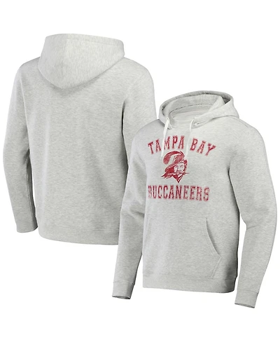 Men's Nfl x Darius Rucker Collection by Fanatics Heather Gray Distressed Tampa Bay Buccaneers Coaches Pullover Hoodie