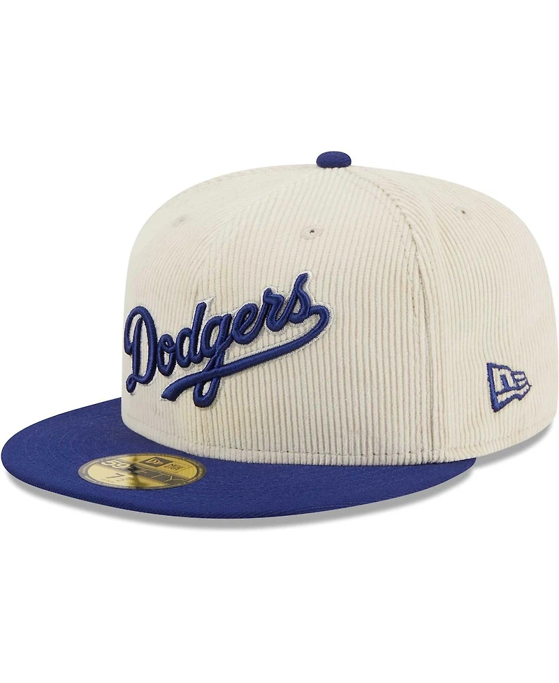 Men's New Era White Los Angeles Dodgers Corduroy Classic 59FIFTY Fitted Hat