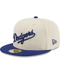 Men's New Era White Los Angeles Dodgers Corduroy Classic 59FIFTY Fitted Hat