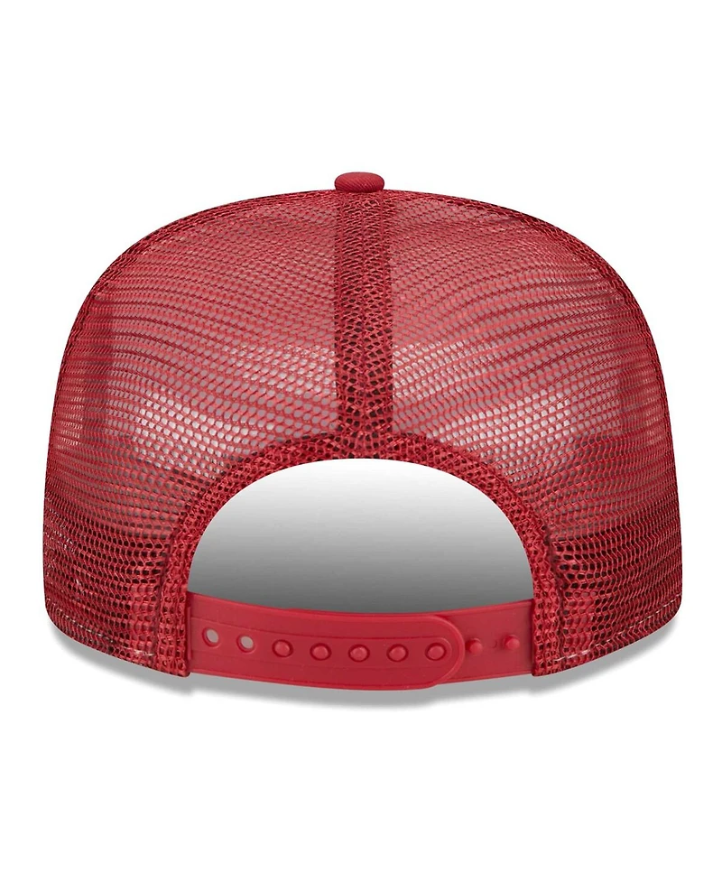 Men's New Era White, Cardinal Arizona Cardinals Banger 9FIFTY Trucker Snapback Hat