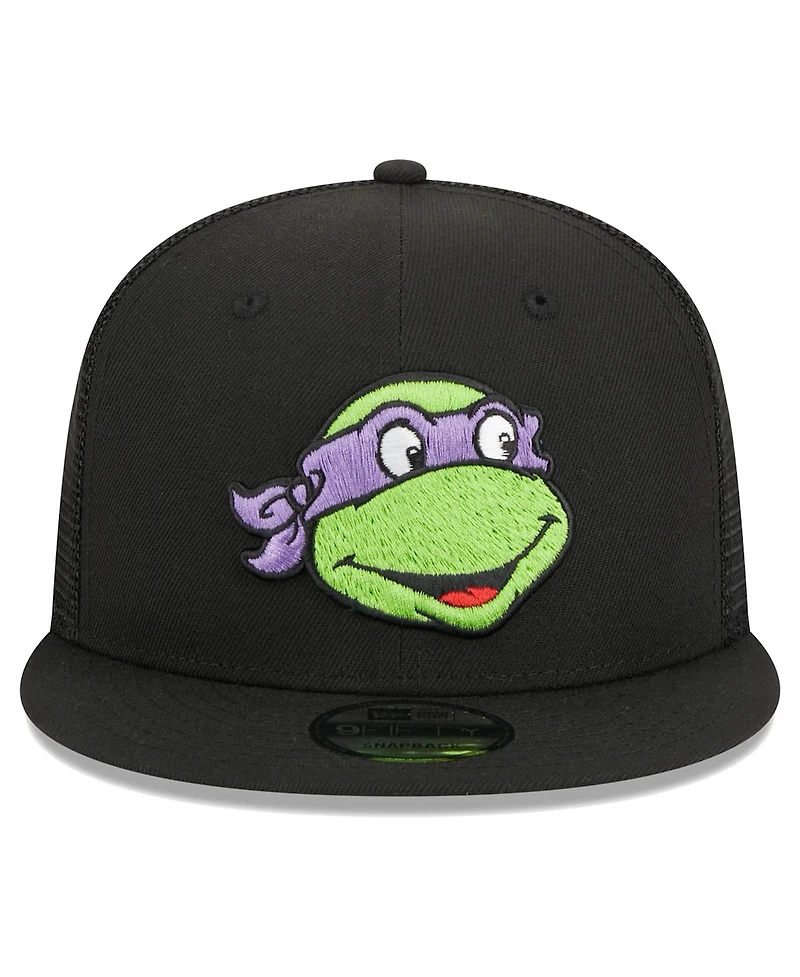 Men's New Era Black Teenage Mutant Ninja Turtles Happy Donatello Trucker 9FIFTY Snapback Hat