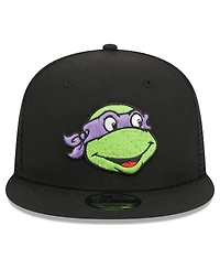 Men's New Era Black Teenage Mutant Ninja Turtles Happy Donatello Trucker 9FIFTY Snapback Hat
